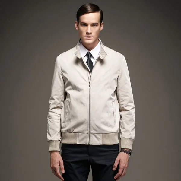 Men's Classic Canvas Jacket with Raised Collar