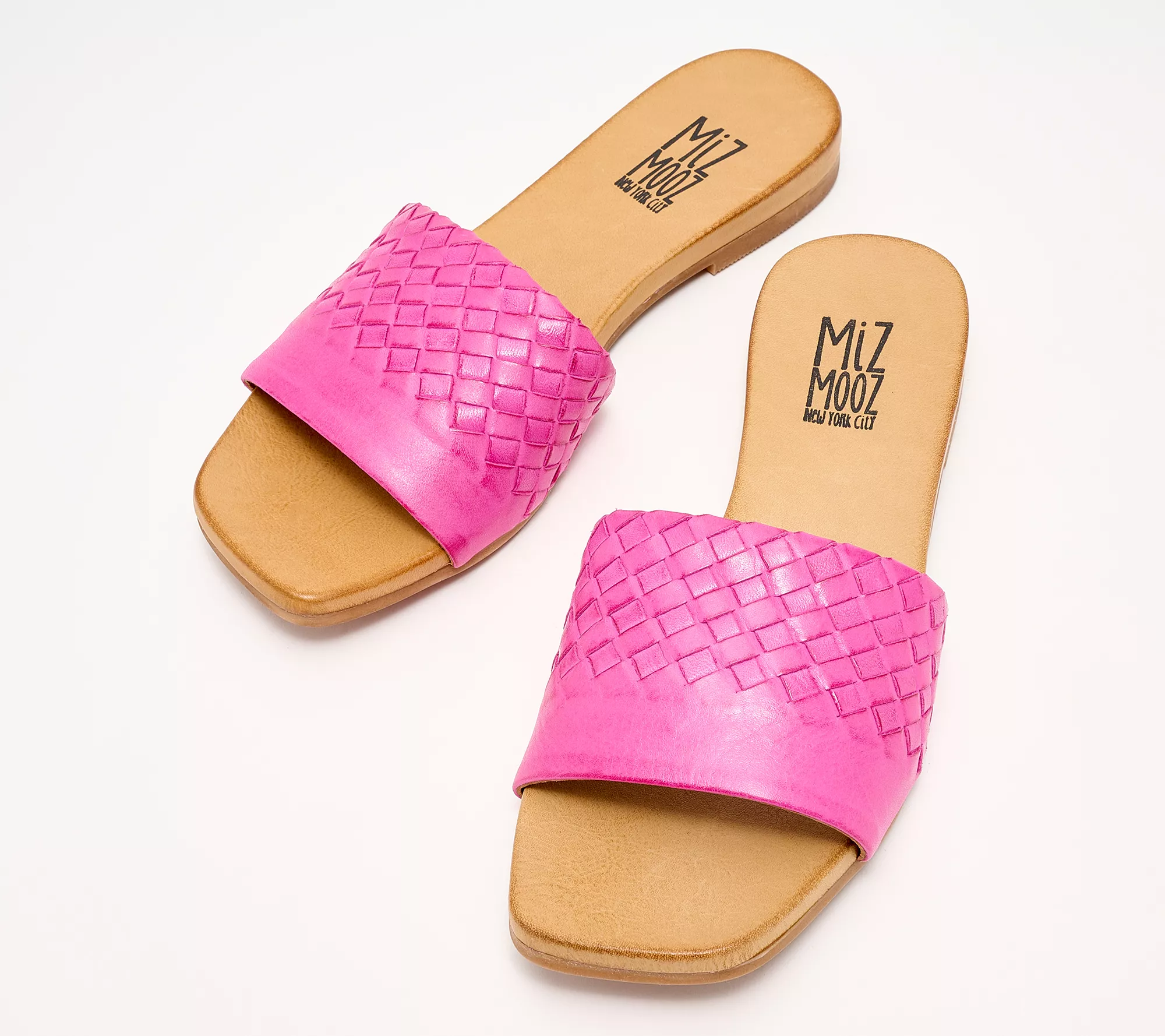 Miz Mooz Leather Woven Slide Sandals - Pluck