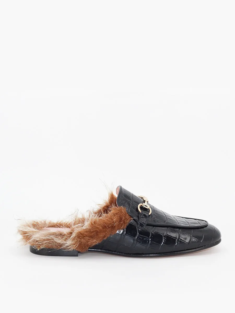 Mules Saint Tropez  piel coco pelo