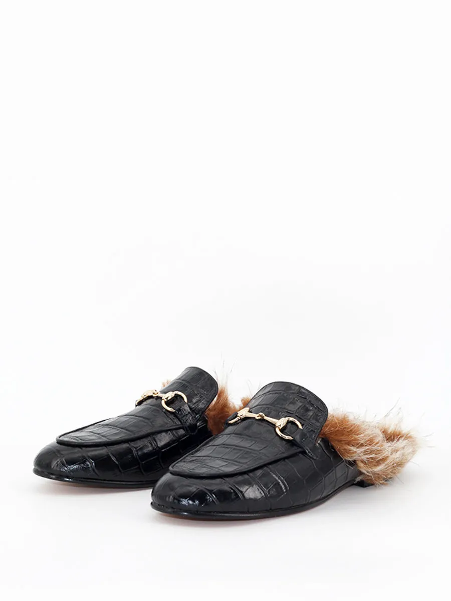 Mules Saint Tropez  piel coco pelo