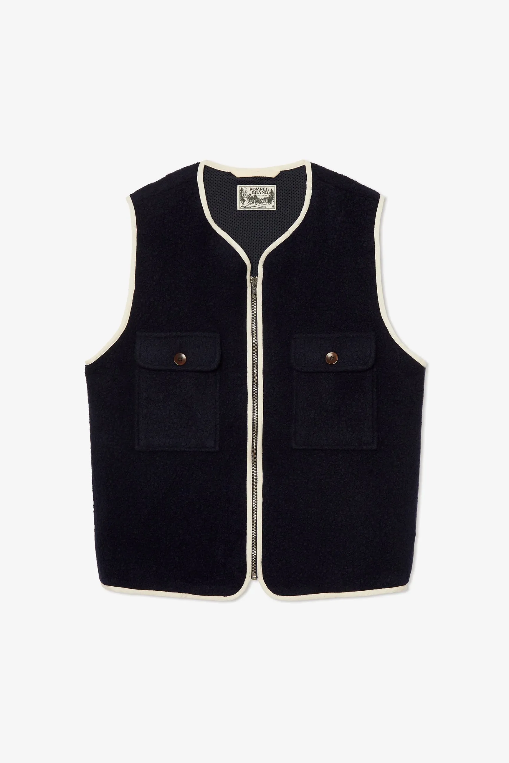 NAVY WOOL VEST