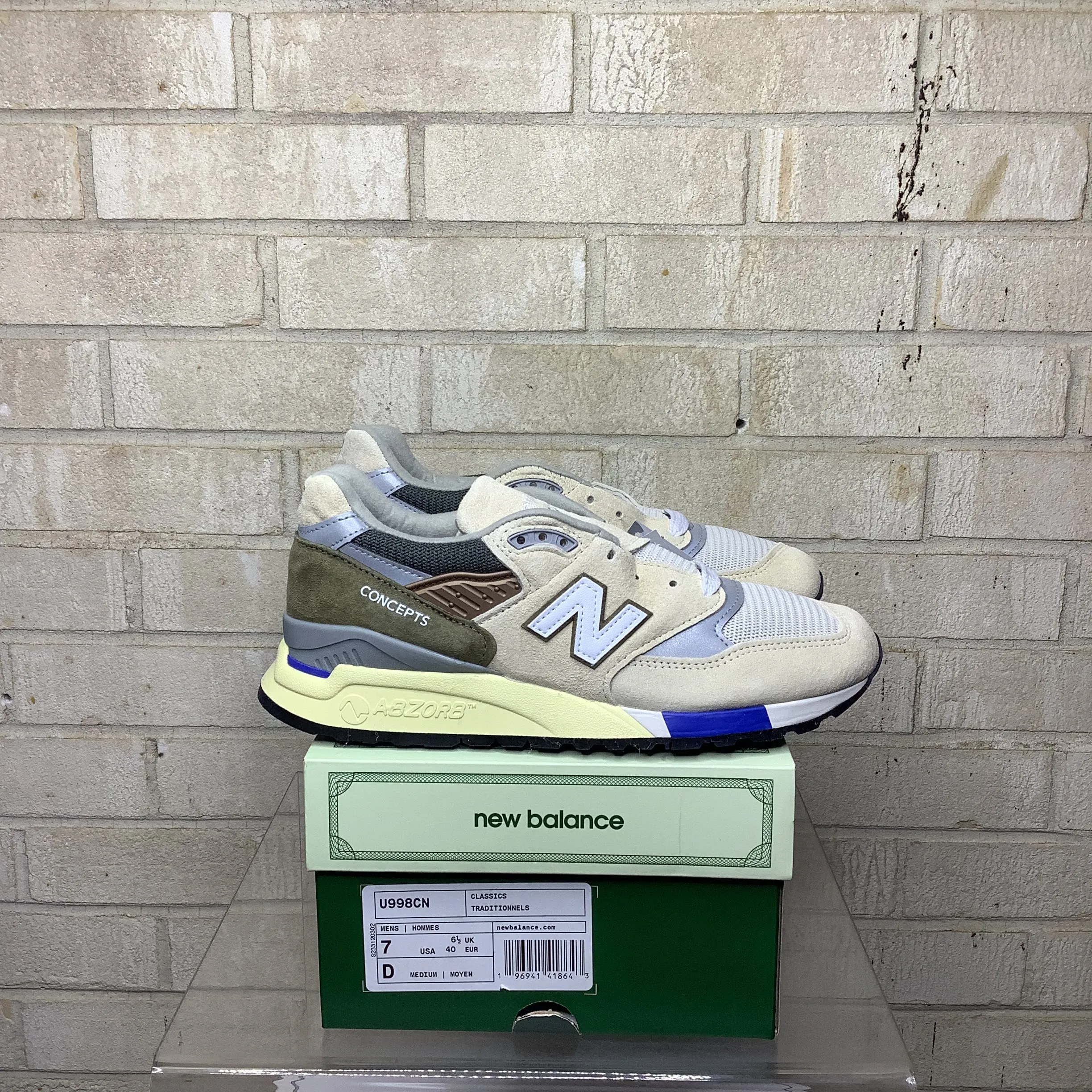 NEW BALANCE 998 MIUSA CONCEPTS C-NOTE 10TH ANNIVERSARY SIZE 7 U998CN