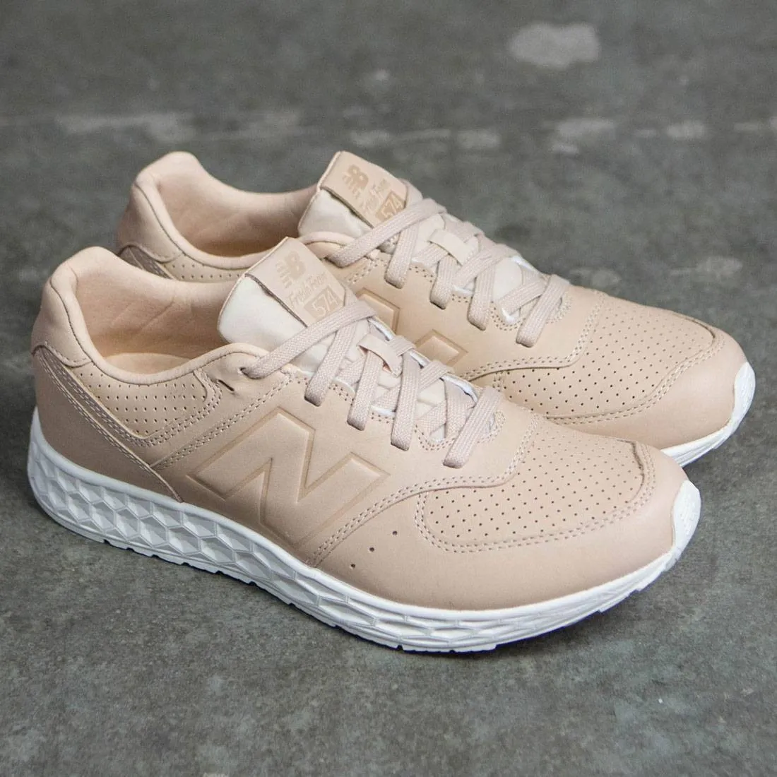 New Balance Men 574 Fresh Foam Leather MFL574TA (tan / white)