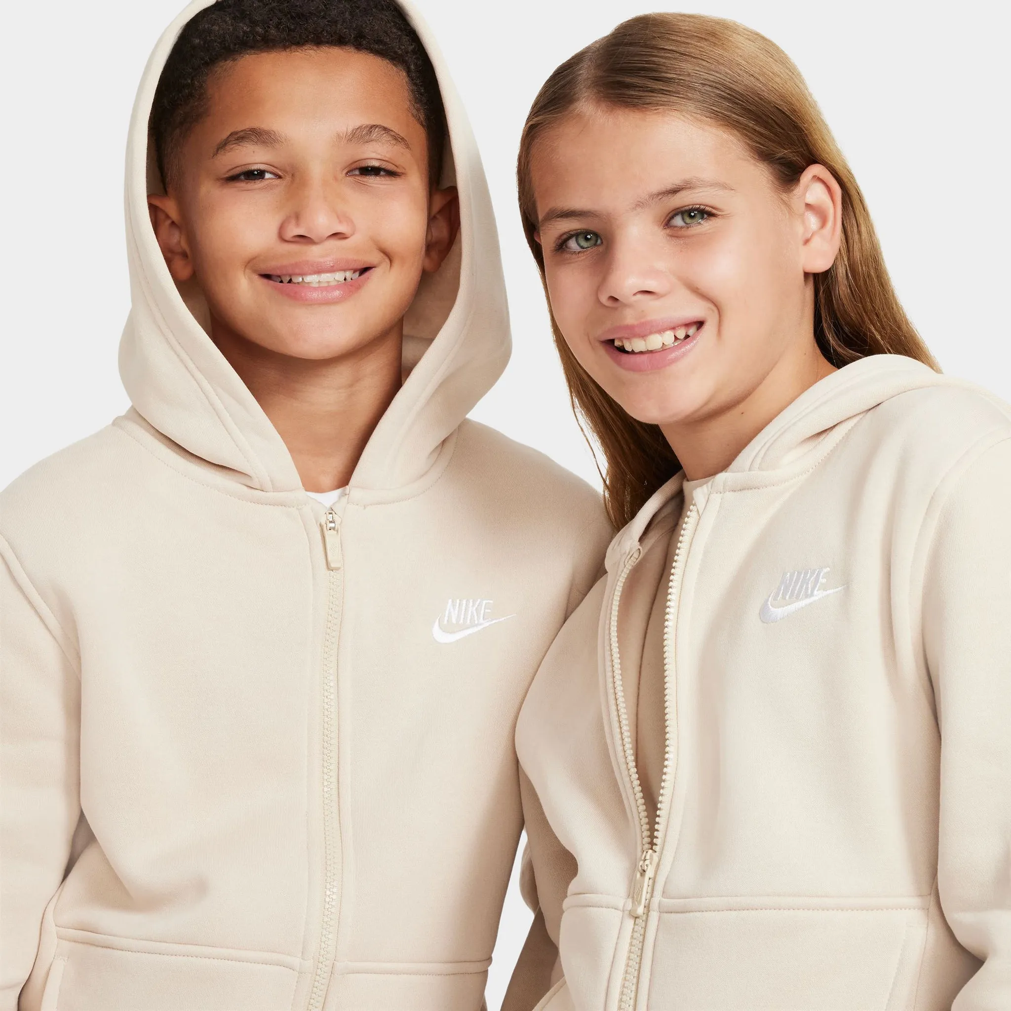 Nike Juniors' Club Fleece Full Zip Hoodie / Sanddrift