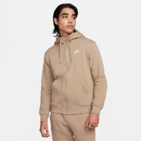 Nike Sportswear Club Fleece Full-Zip Hoodie Khaki / White