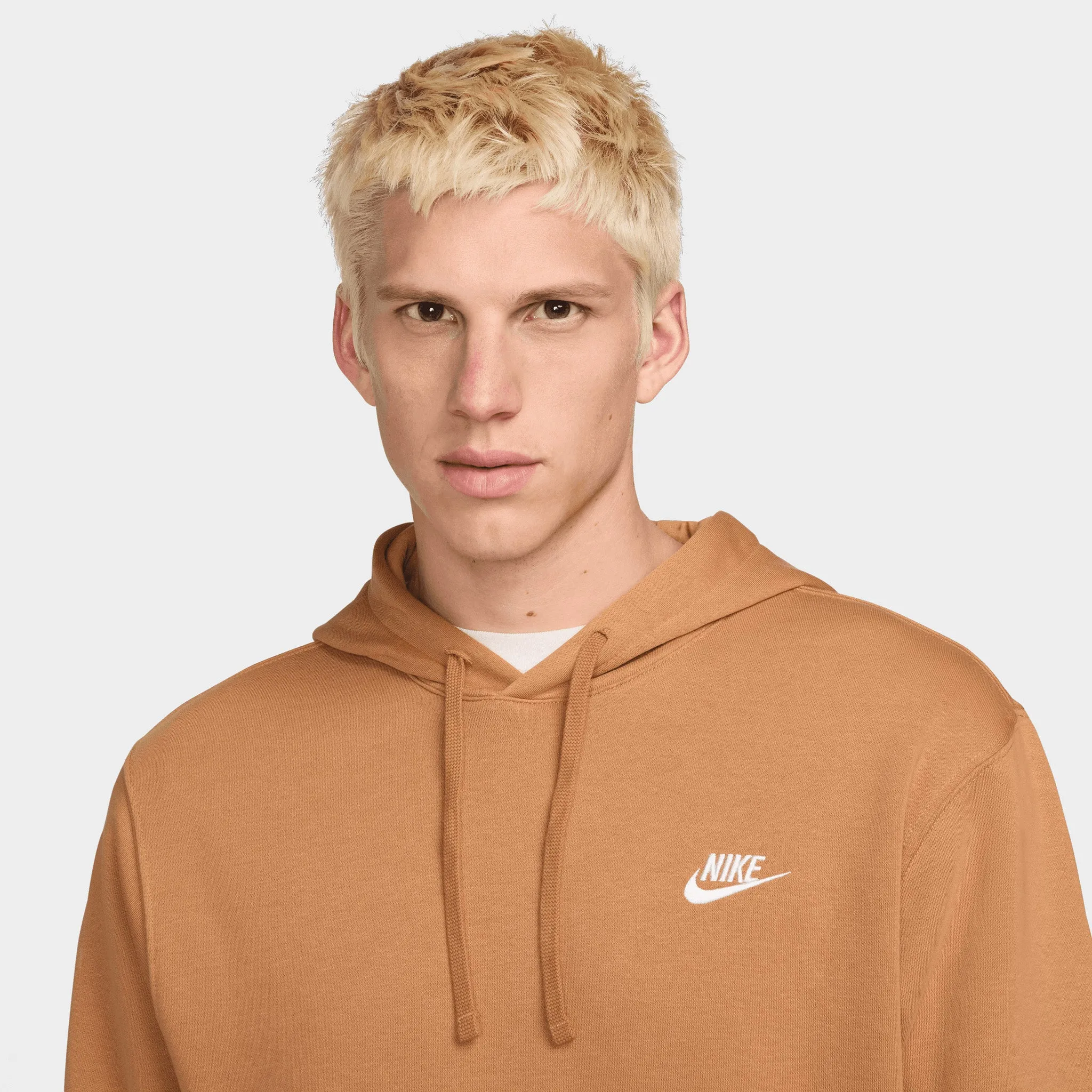 Nike Sportswear Club Fleece Pullover Hoodie Flax / White