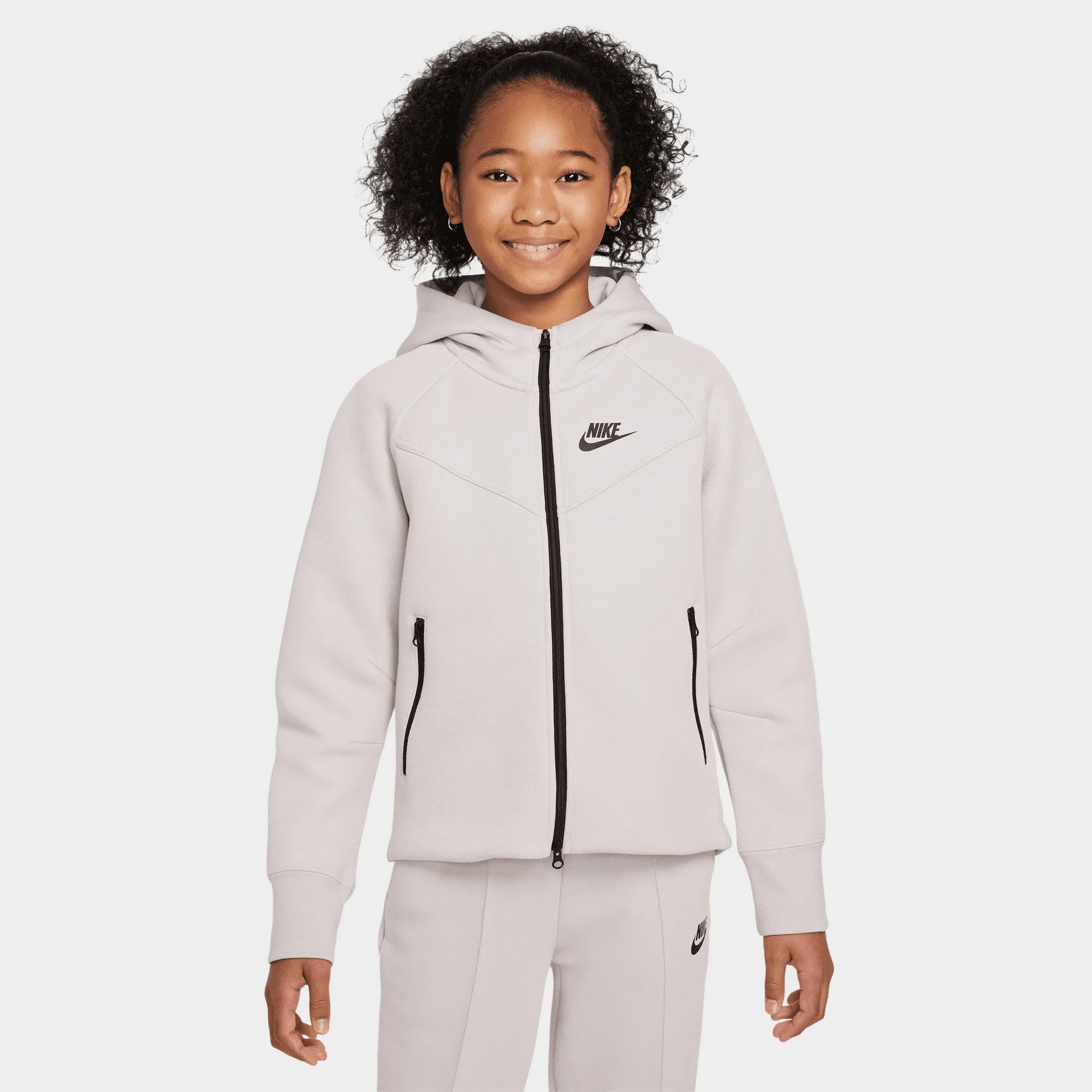 Nike Sportswear Junior Girls' Tech Fleece Full-Zip Hoodie Platinum Violet / Black