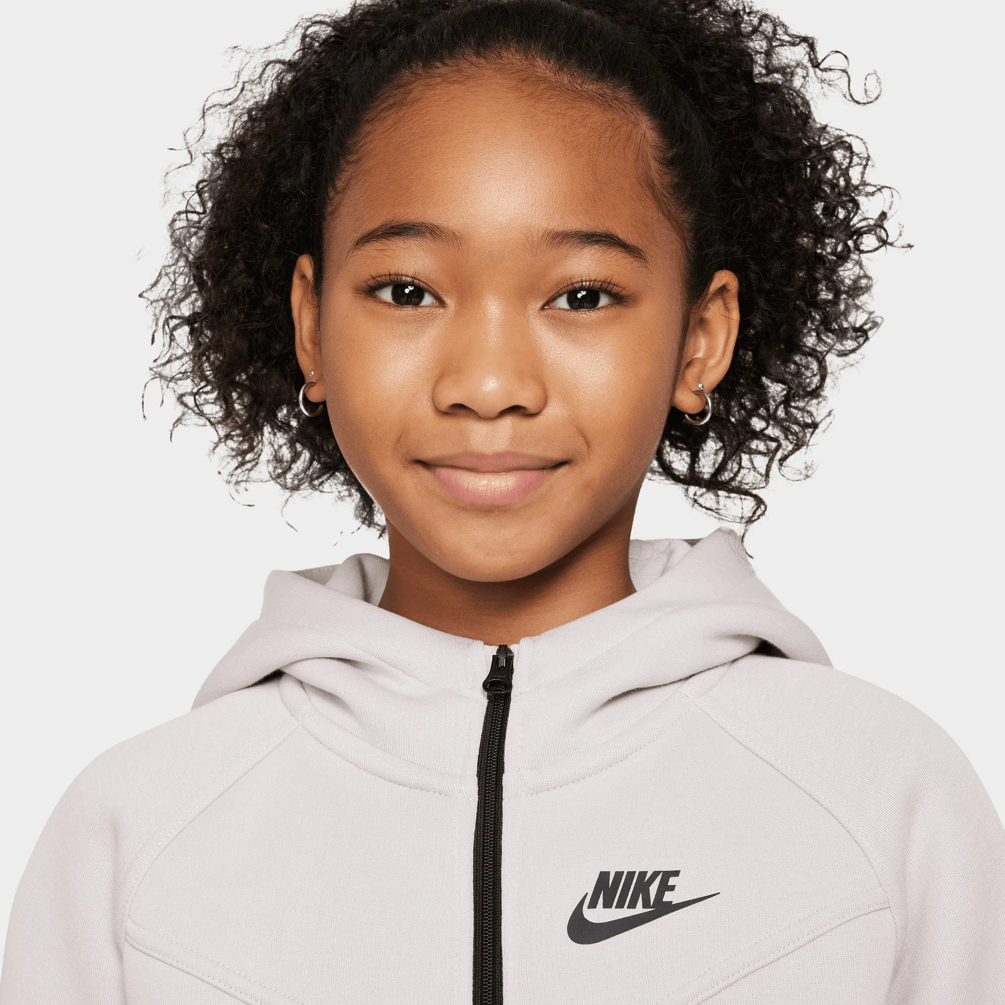 Nike Sportswear Junior Girls' Tech Fleece Full-Zip Hoodie Platinum Violet / Black