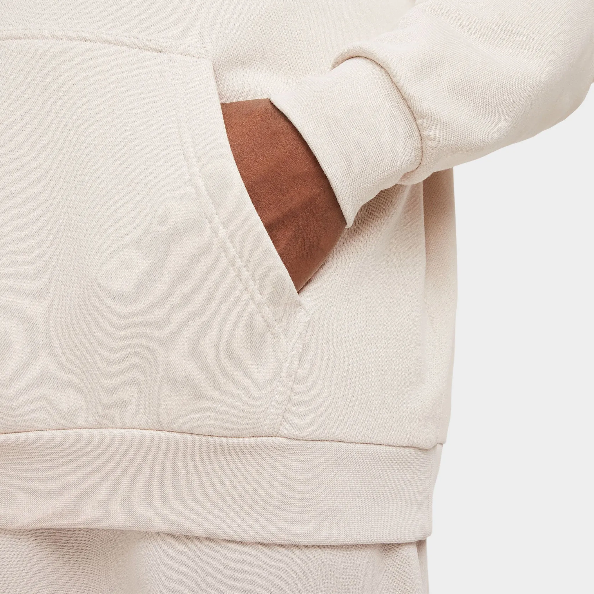 Nike Sportswear Oversized French Terry Pullover Hoodie Light Orewood Brown / Light Orewood Brown - White