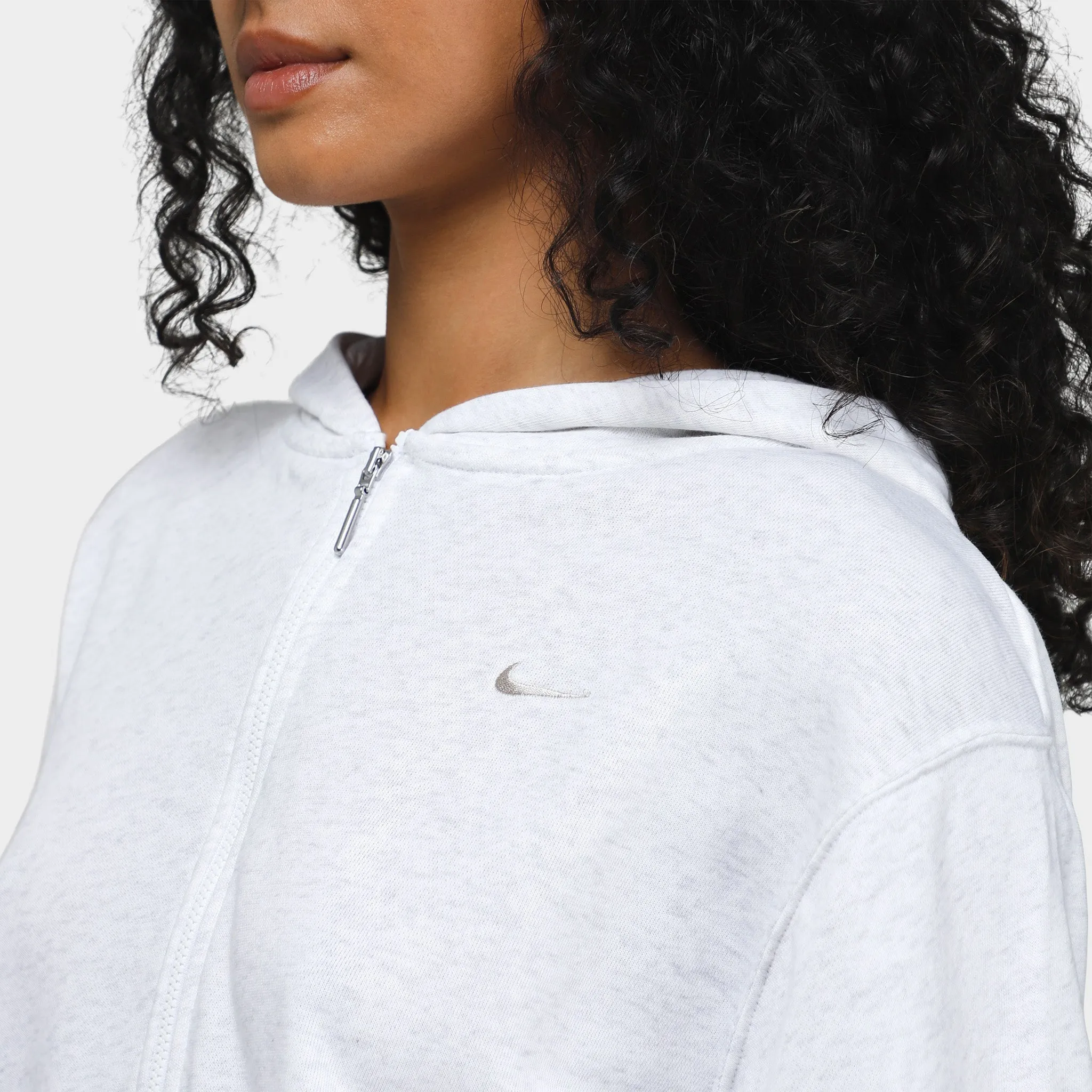 Nike Sportswear Women's Loose French Terry Full-Zip Hoodie Birch Heather / Light Orewood Brown