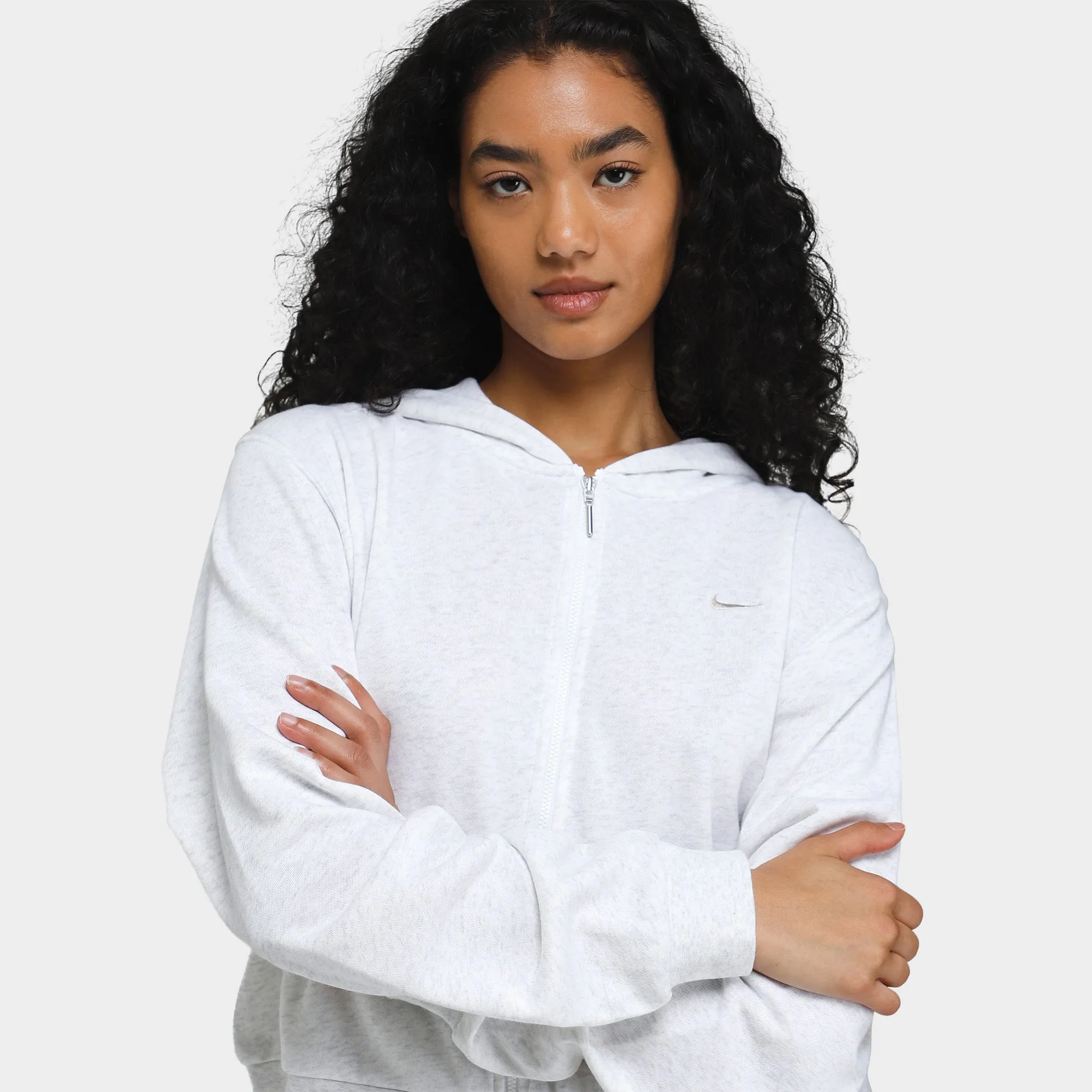 Nike Sportswear Women's Loose French Terry Full-Zip Hoodie Birch Heather / Light Orewood Brown