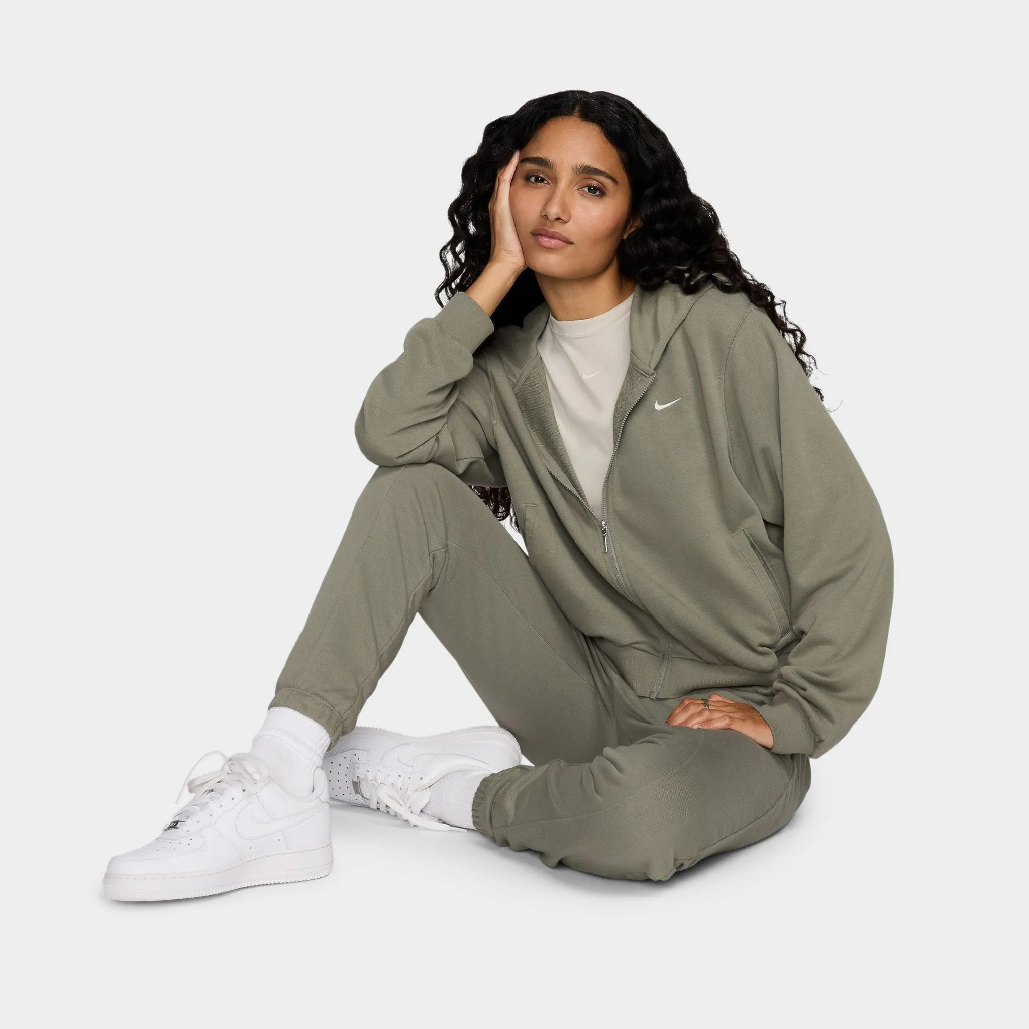 Nike Sportswear Women's Loose Full-Zip French Terry Hoodie Light Army / Sail