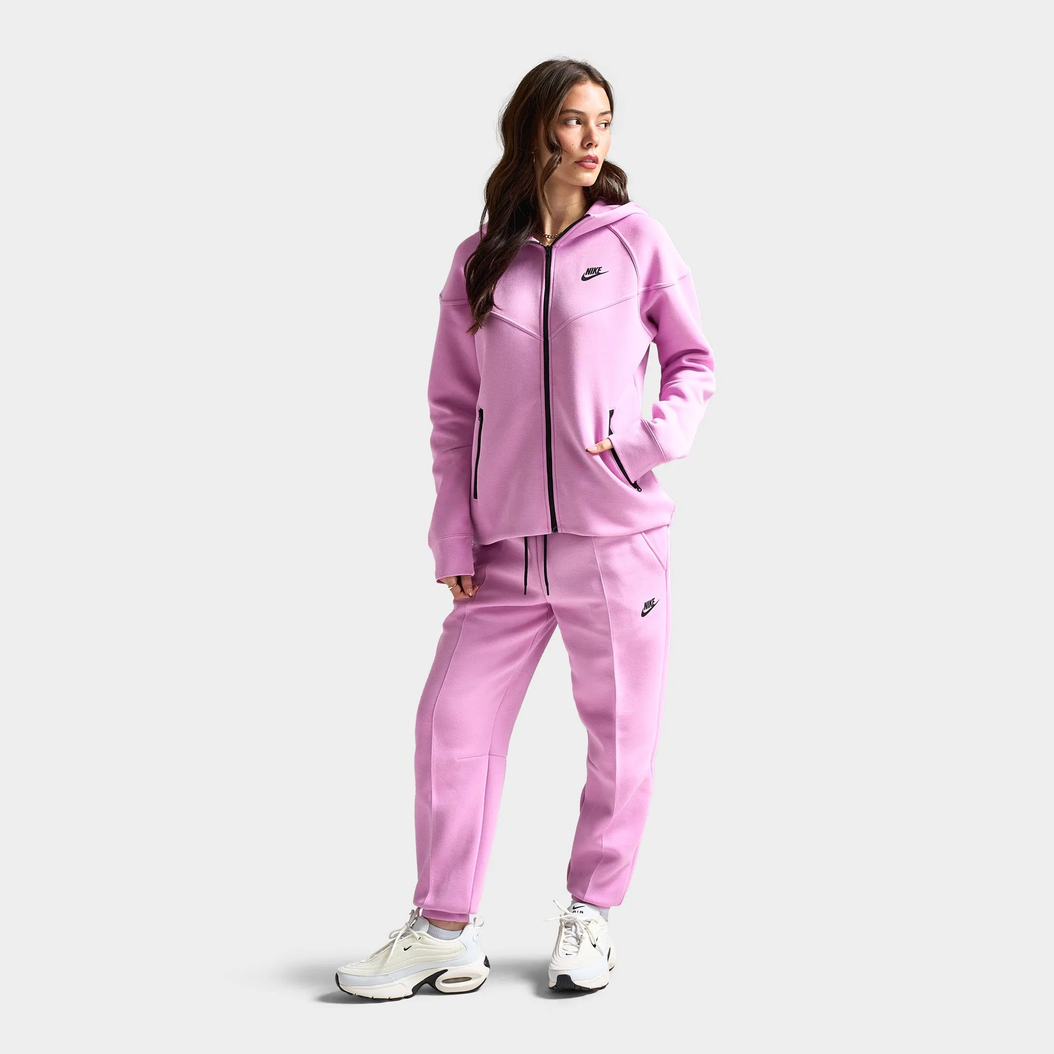 Nike Sportswear Women's Tech Fleece Windrunner Full Zip Hoodie Beyond Pink / Black