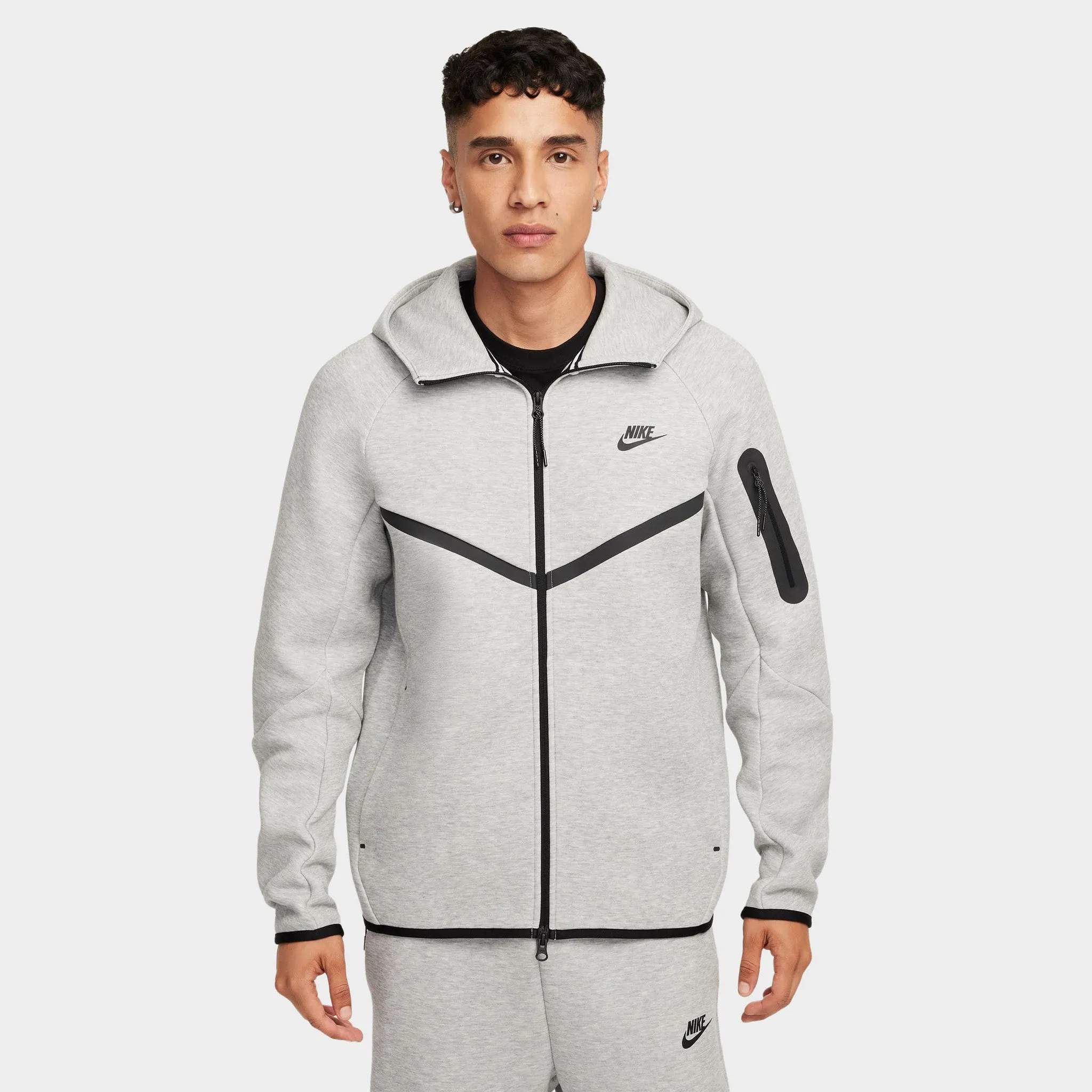 Nike Tech Fleece Full-Zip Windrunner Hoodie Dark Grey Heather / Black