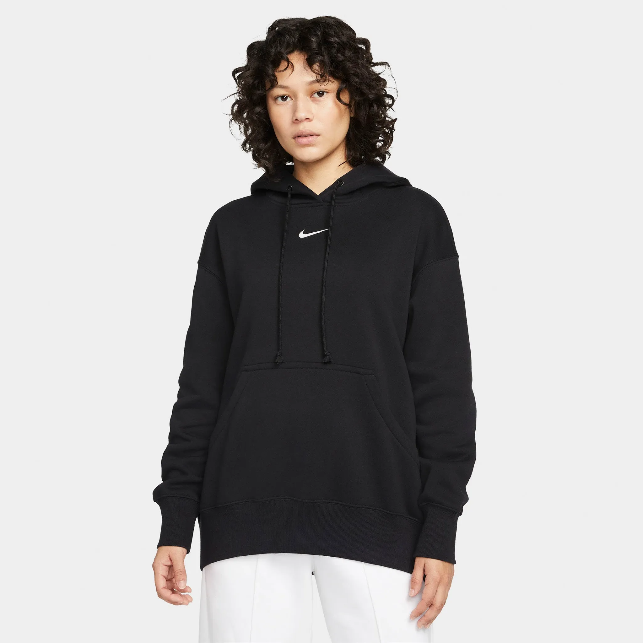 Nike Women's Sportswear Phoenix Fleece Oversized Pullover Hoodie Black / Sail