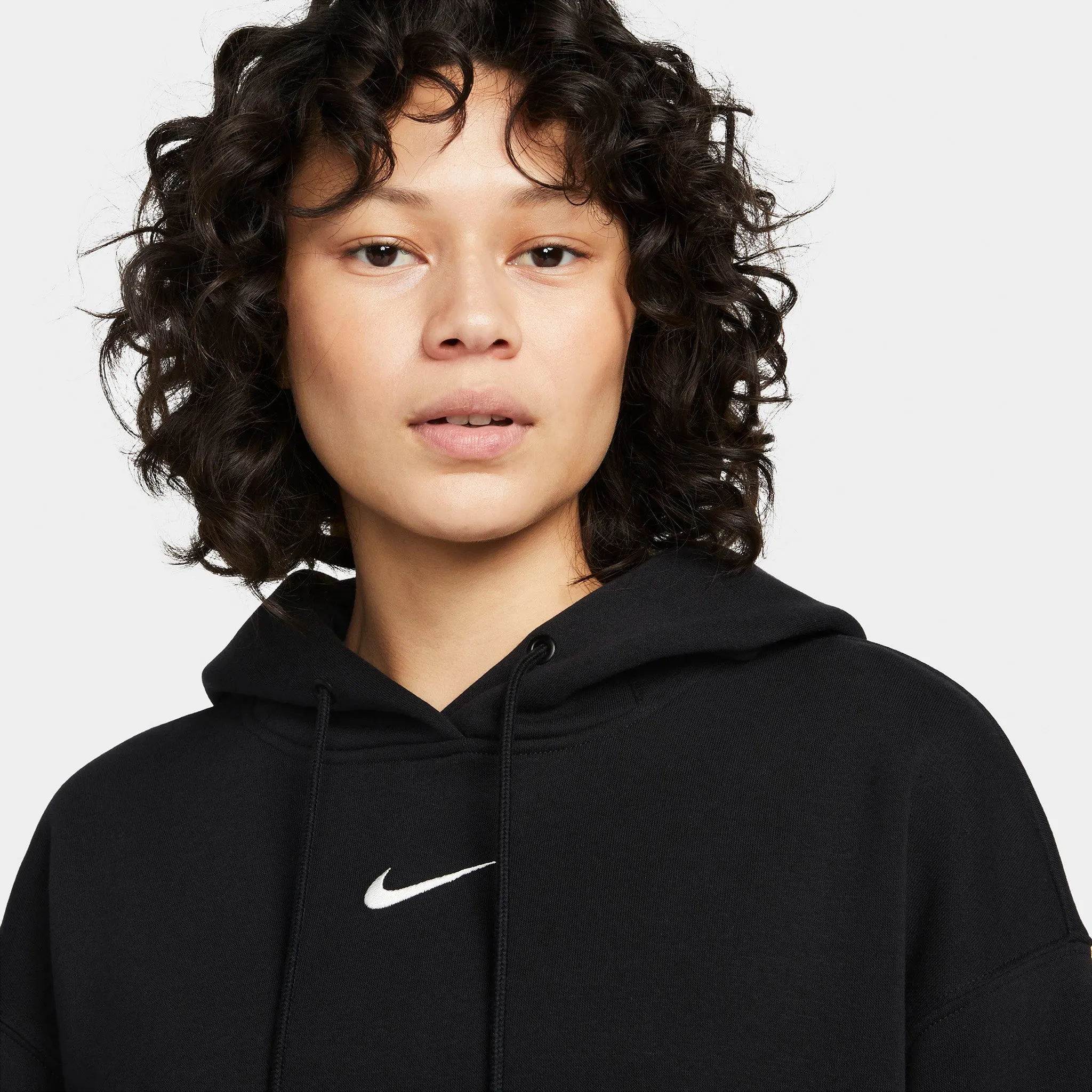 Nike Women's Sportswear Phoenix Fleece Oversized Pullover Hoodie Black / Sail