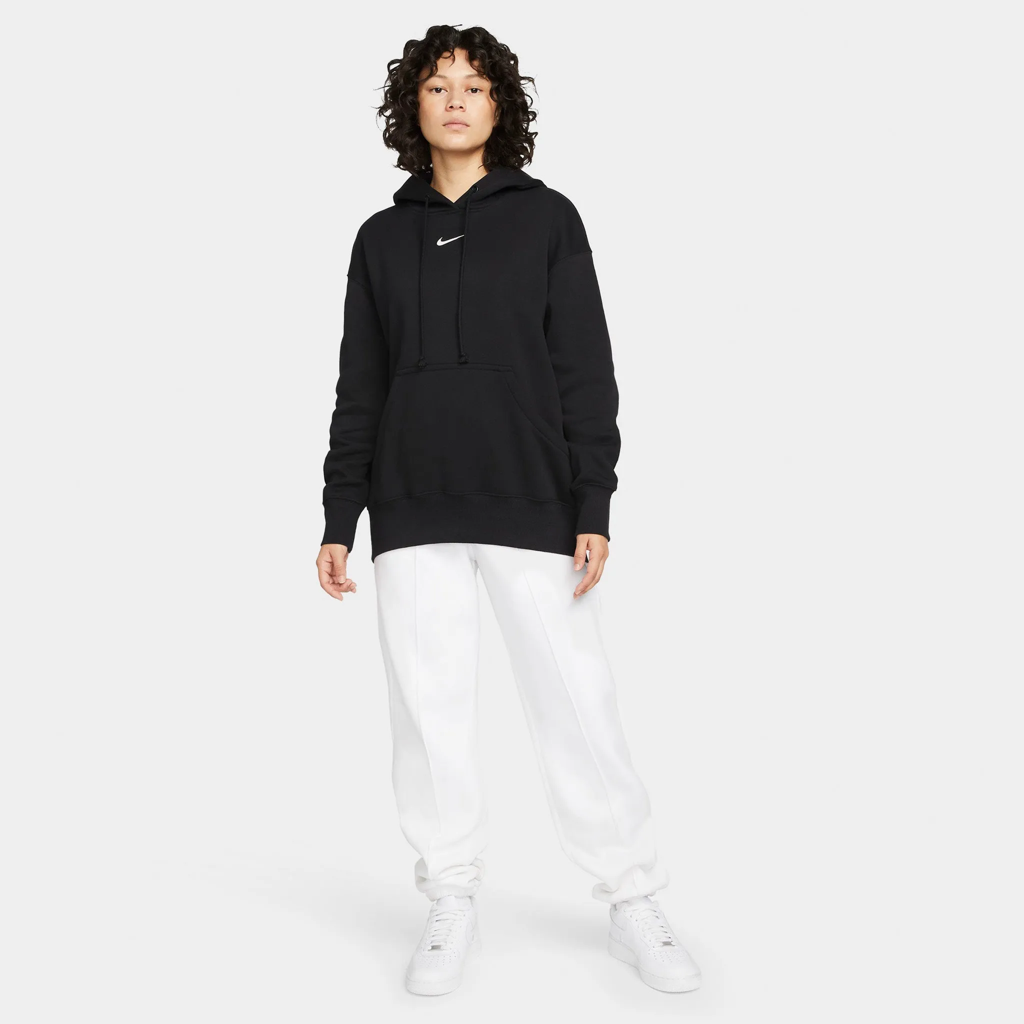 Nike Women's Sportswear Phoenix Fleece Oversized Pullover Hoodie Black / Sail