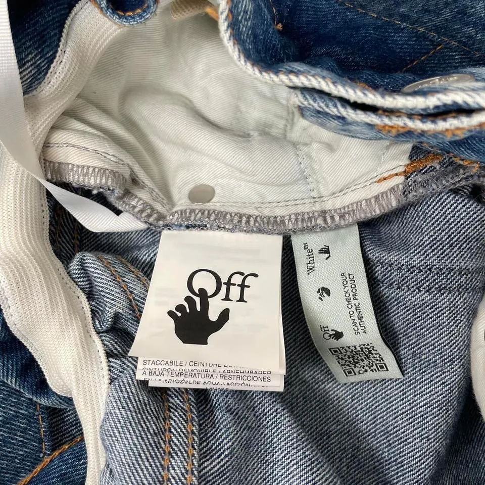 Off White Belted Jeans Medium