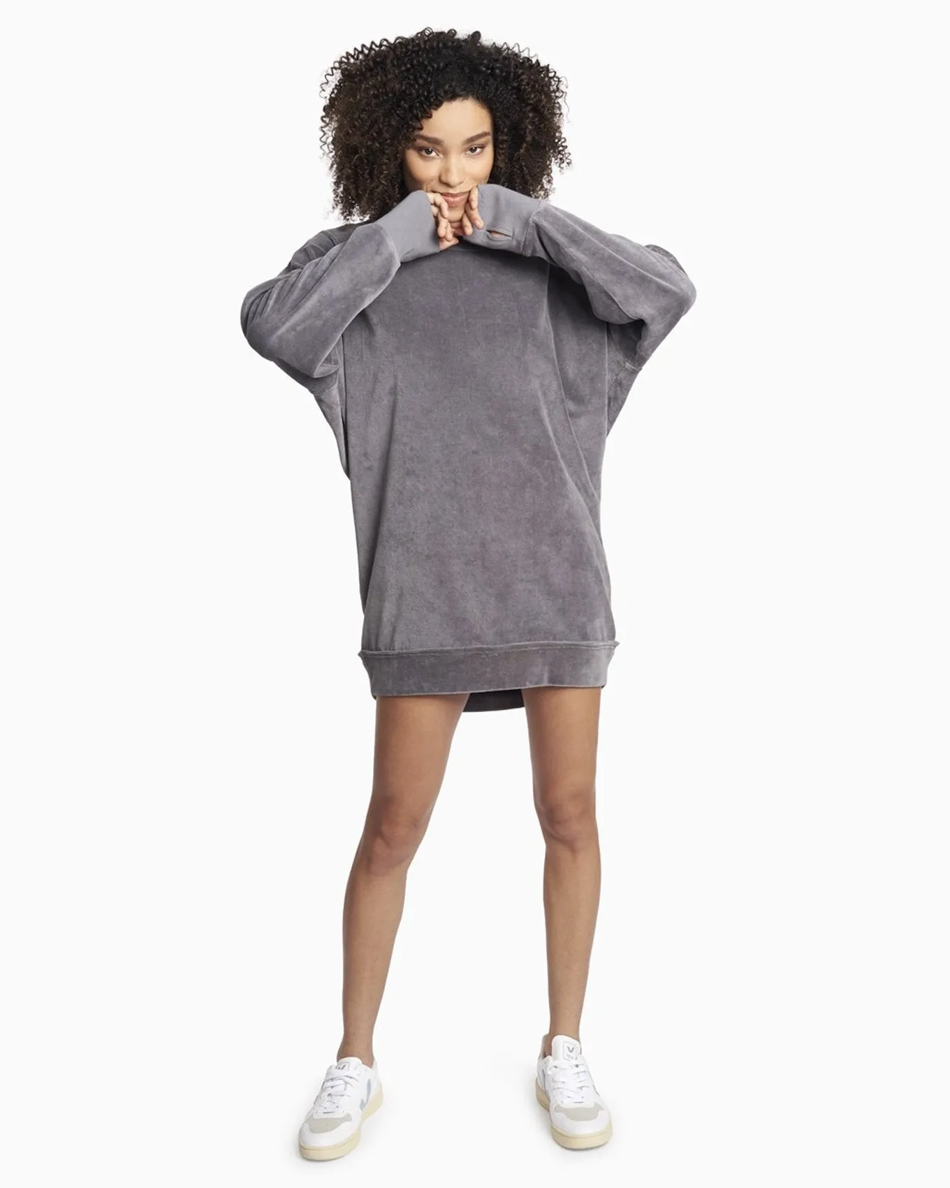 Organic Velour Sweatshirt Dress Sweatshirt Dress