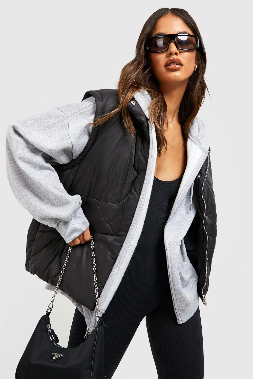 Oversized Quilt Detail Gilet