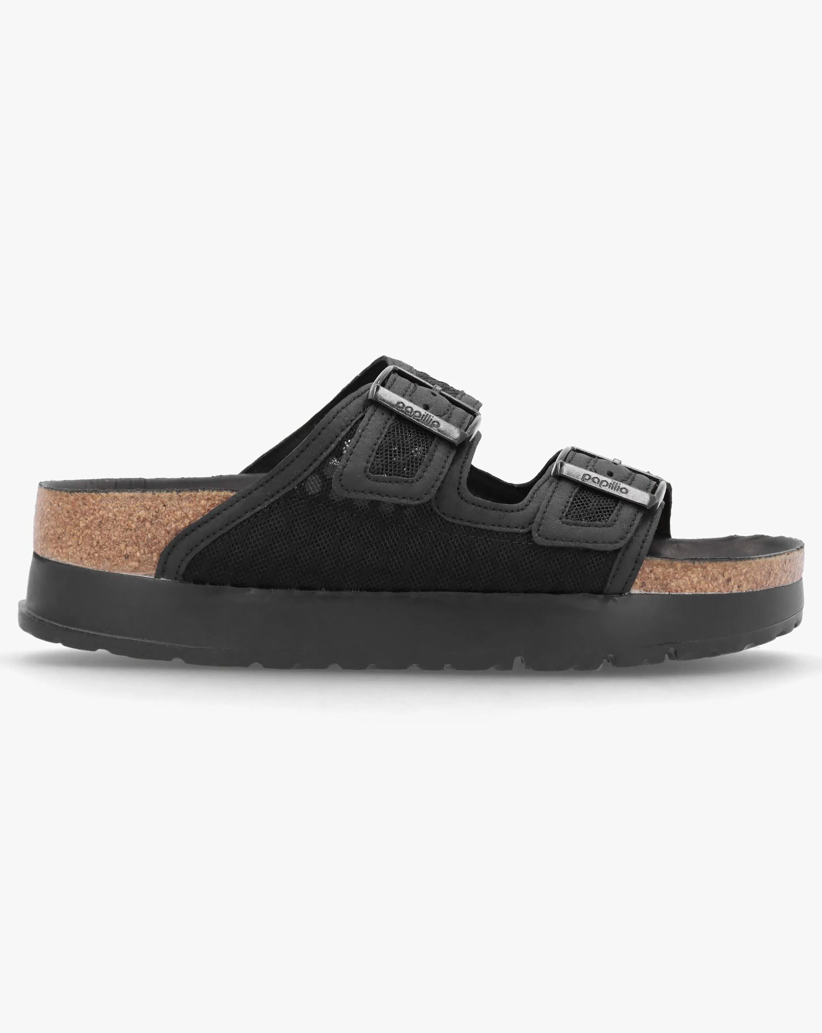 Papillio By Birkenstock Arizona Pap Flex Platform Black Mules Narrow Width | Simply Be