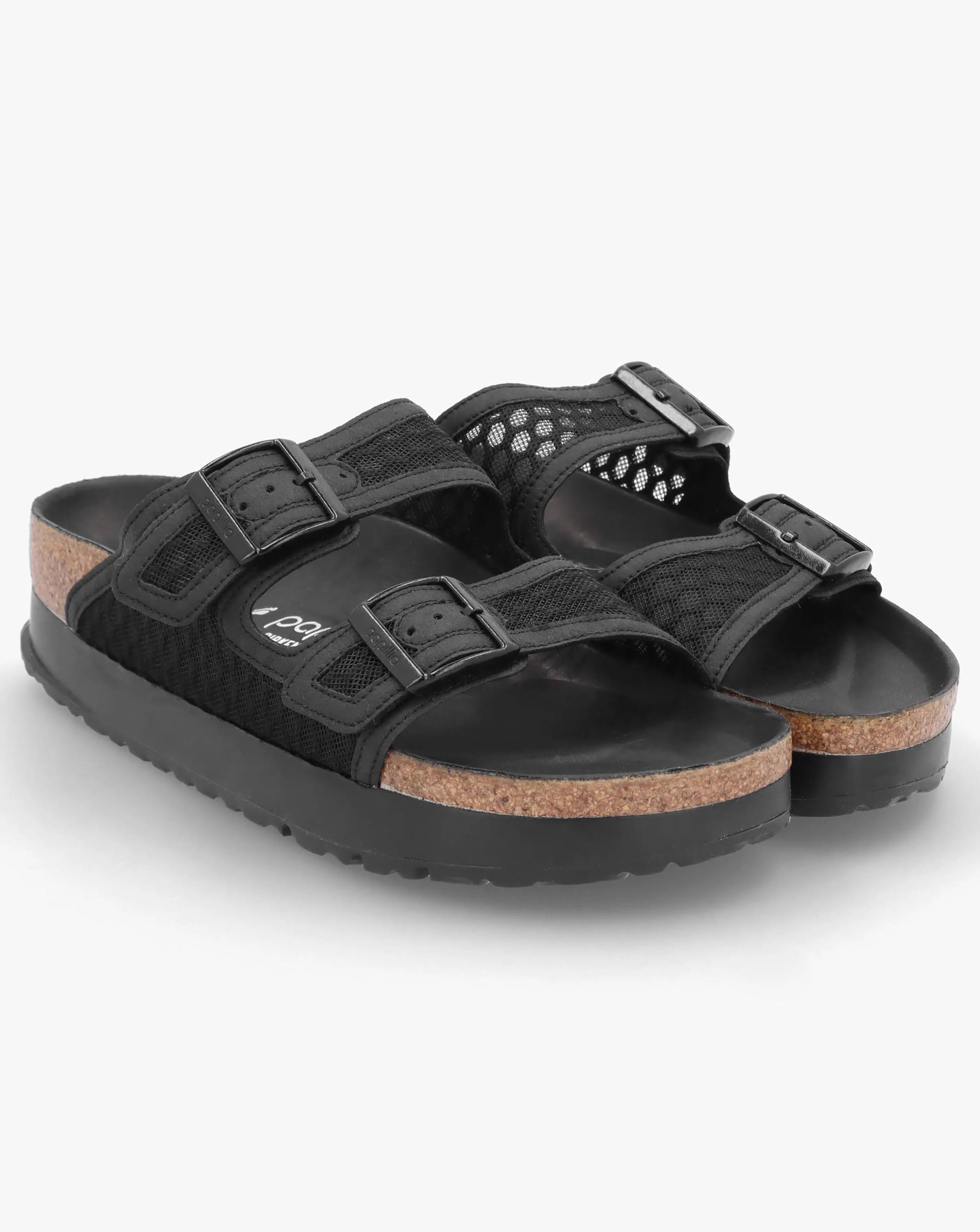 Papillio By Birkenstock Arizona Pap Flex Platform Black Mules Narrow Width | Simply Be