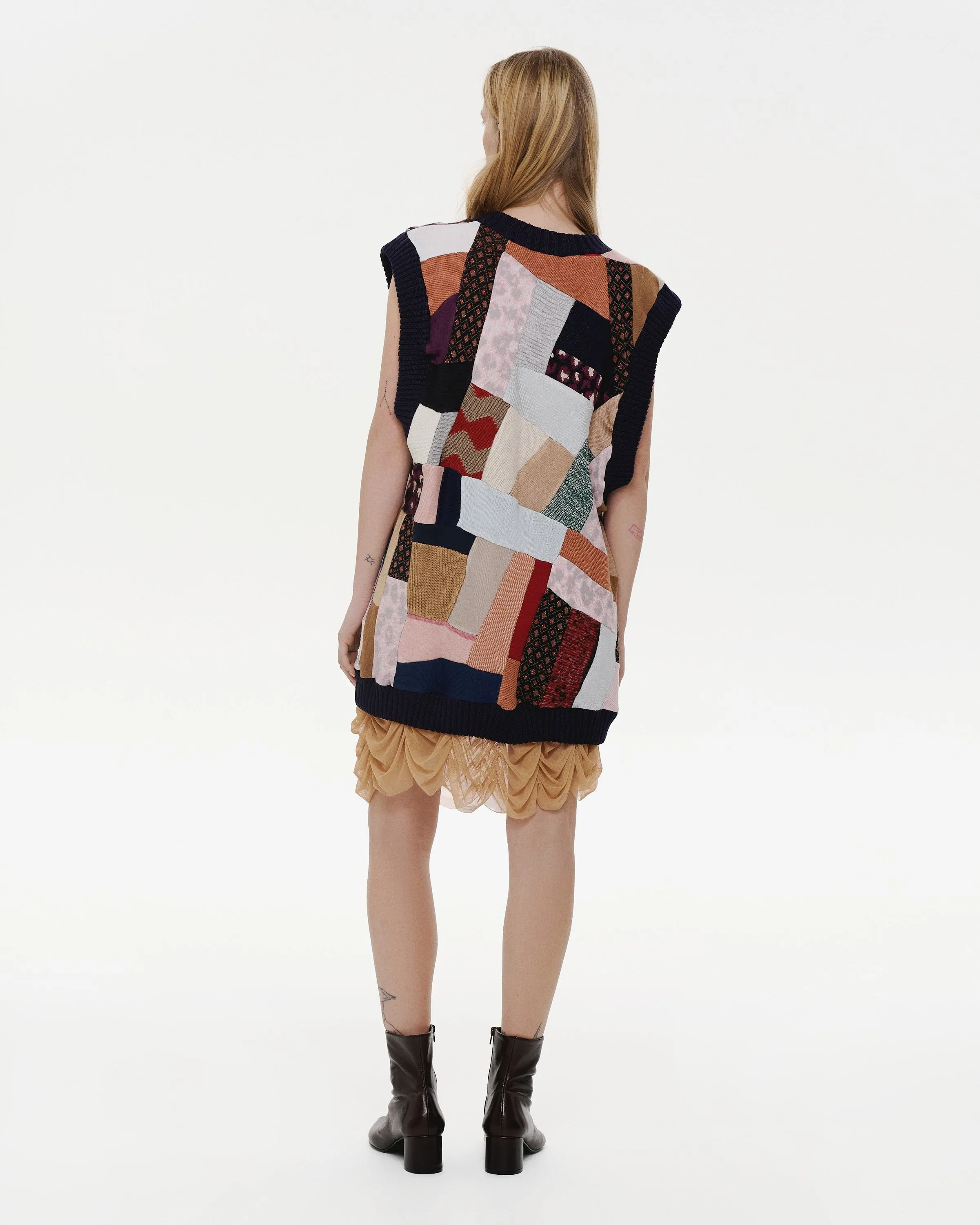 Patchwork Oversized Vest