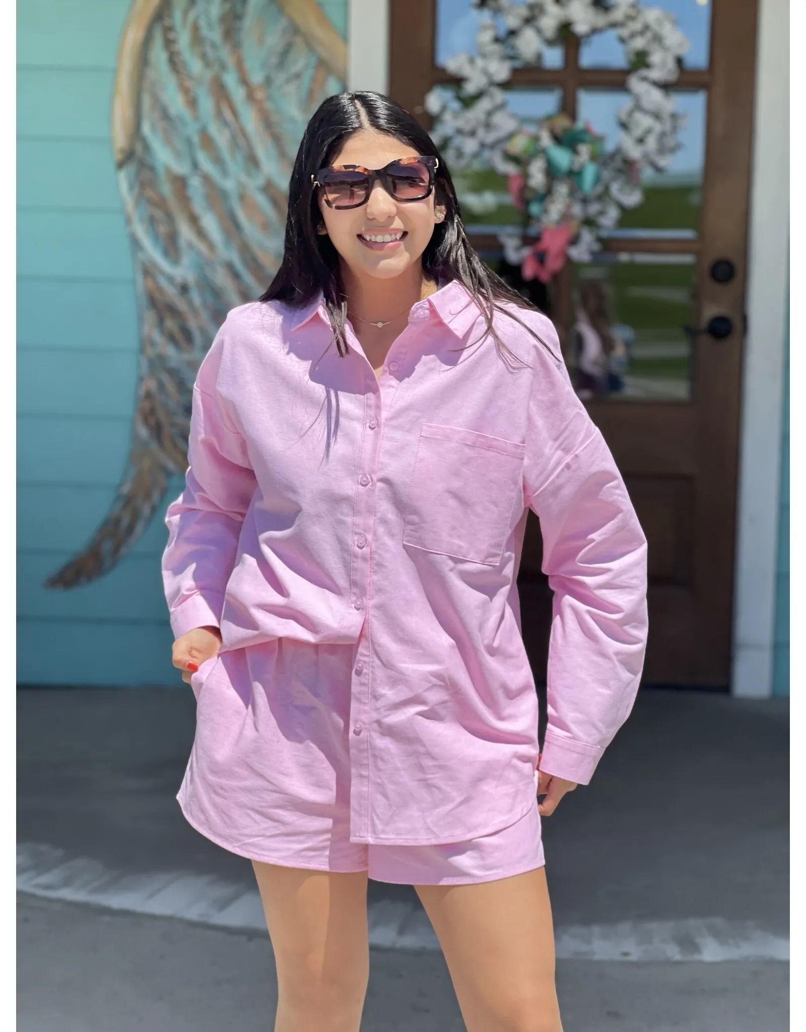 Pink Cotton Shorts