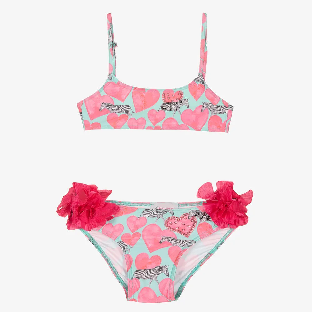 Pink Heart & Zebra Bikini