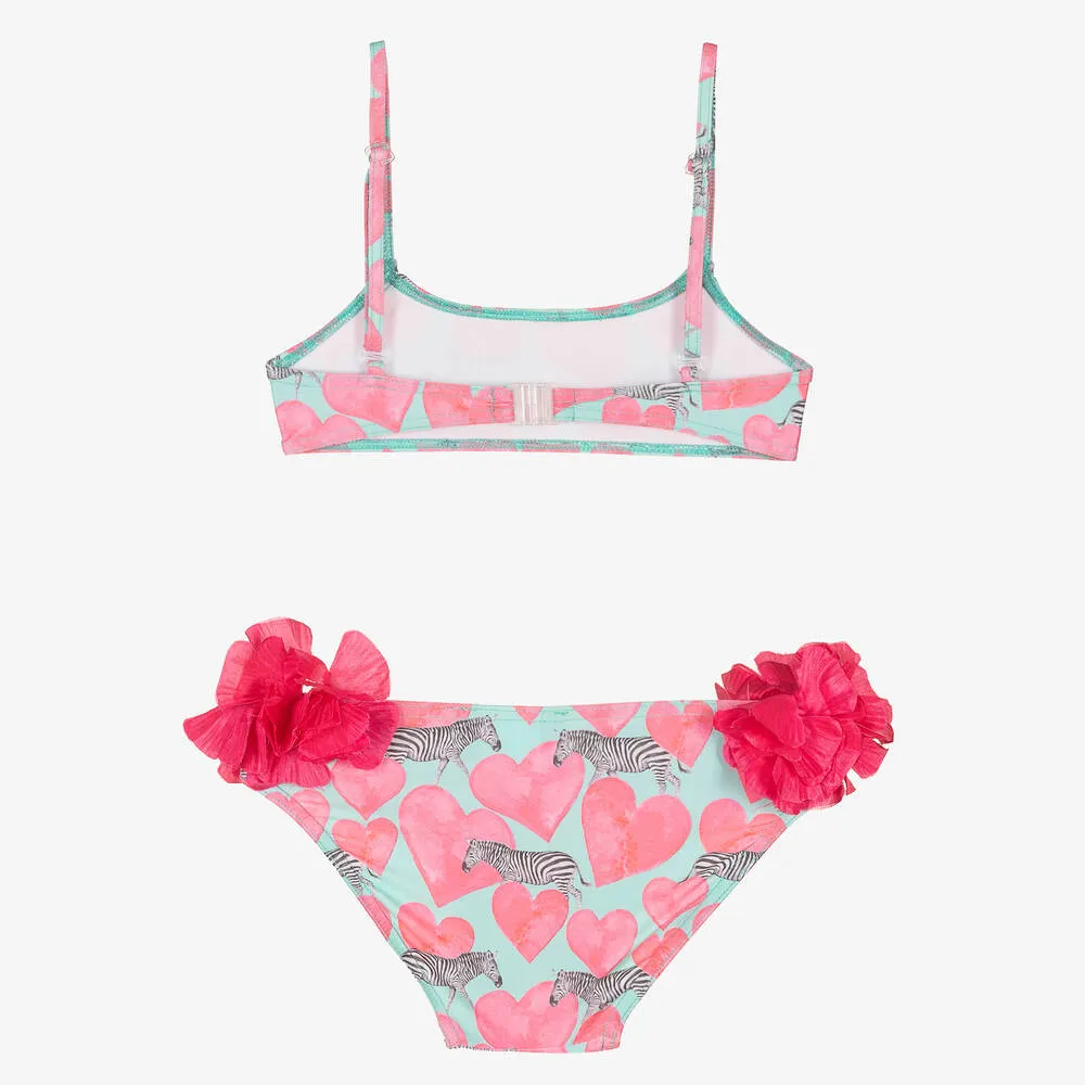 Pink Heart & Zebra Bikini