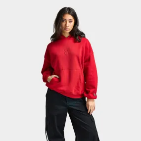 Playboy Women's Script Oversized Hoodie / Red