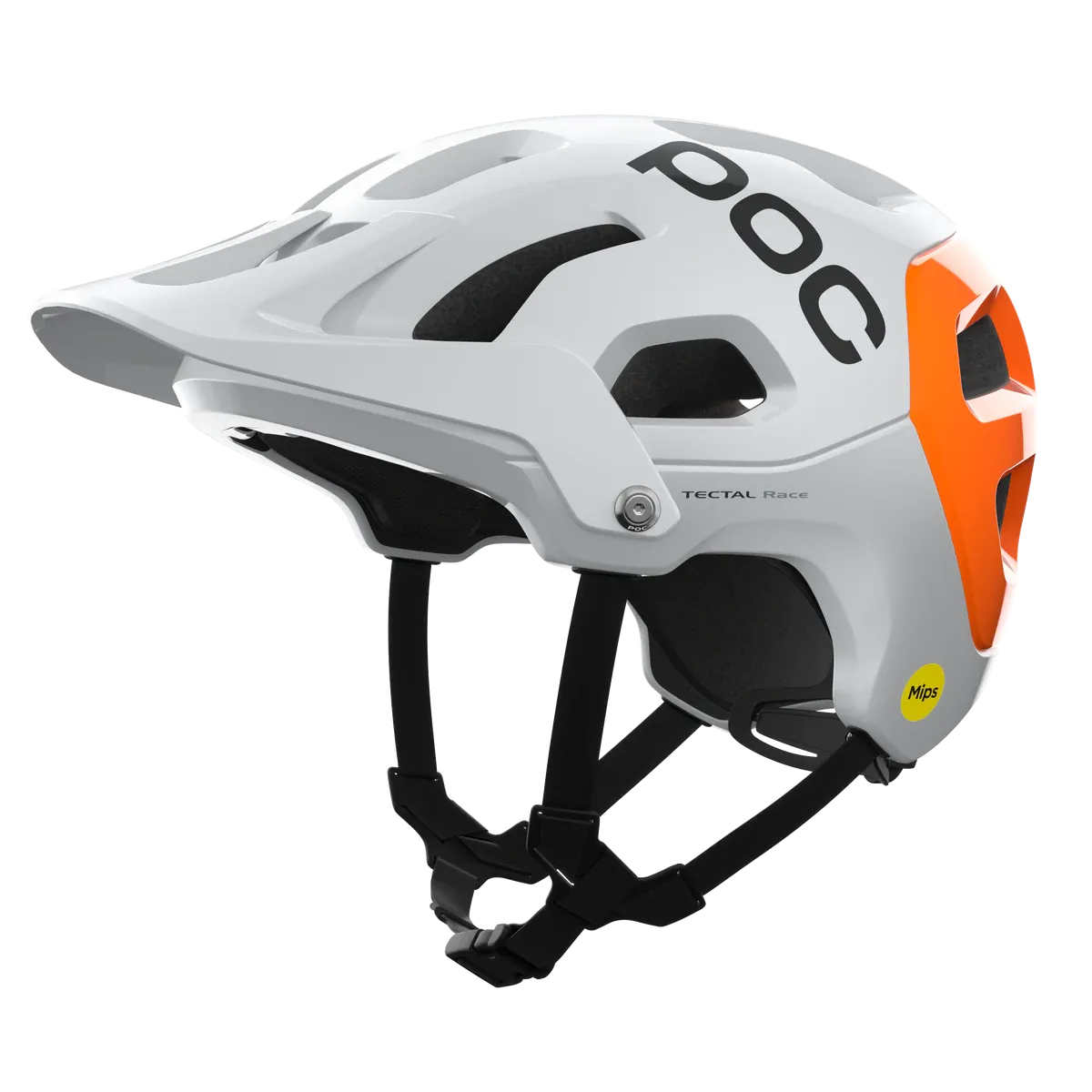 POC Tectal Race MIPS NFC MTB Helmet - Hydrogen White-Fluorescent Orange Avip