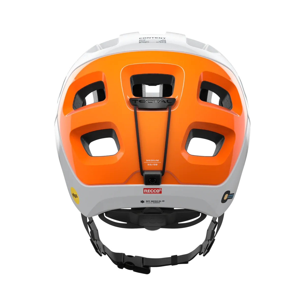 POC Tectal Race MIPS NFC MTB Helmet - Hydrogen White-Fluorescent Orange Avip