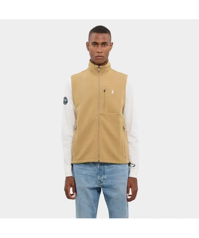 Polo Ralph Lauren Full Zip Sweat Vest | Camel-710934621004 at kular fashion