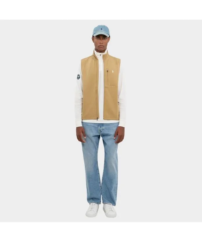 Polo Ralph Lauren Full Zip Sweat Vest | Camel-710934621004 at kular fashion