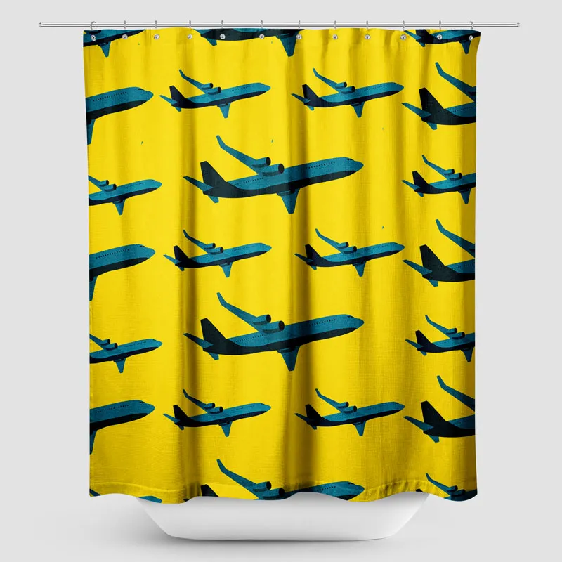 Pop Art Yellow Planes - Shower Curtain