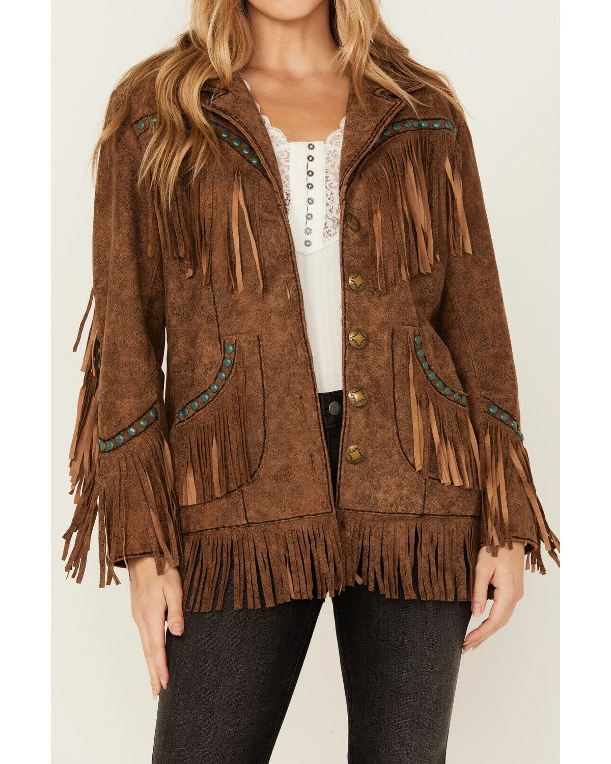 Product Name:  Double D Ranch Women's Boring The Devil Fringe Jacket