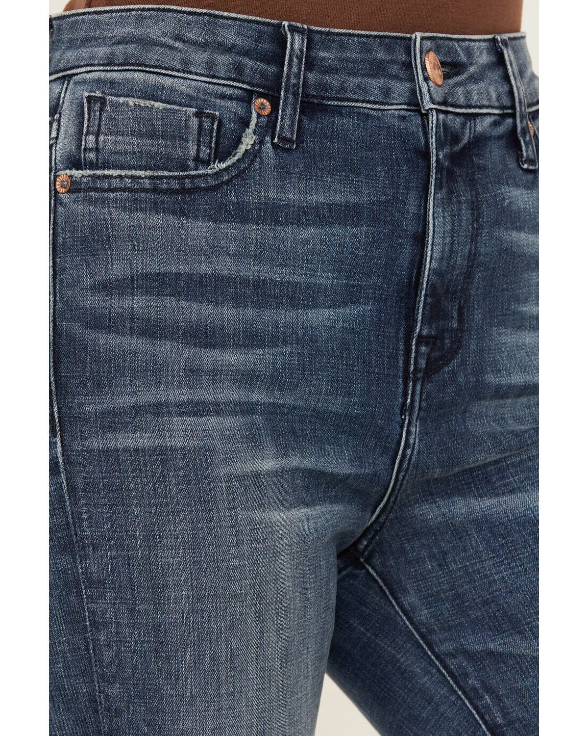 Product Name:  Mia and Moss Women's Kentucky Blues Medium Wash High Rise Flare Stretch Jeans