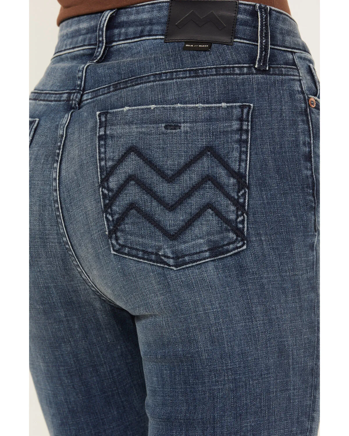 Product Name:  Mia and Moss Women's Kentucky Blues Medium Wash High Rise Flare Stretch Jeans