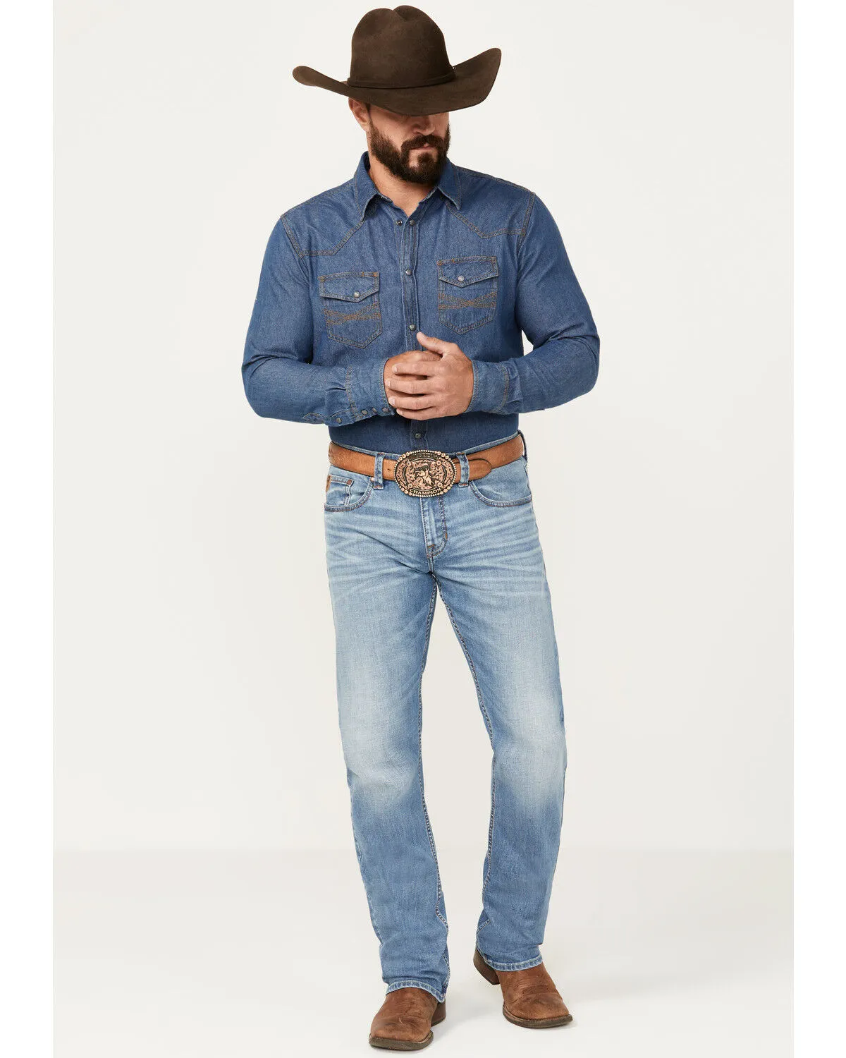 Product Name:  Moonshine Spirit Men's Legend Light Wash Slim Straight Stretch Denim Jeans