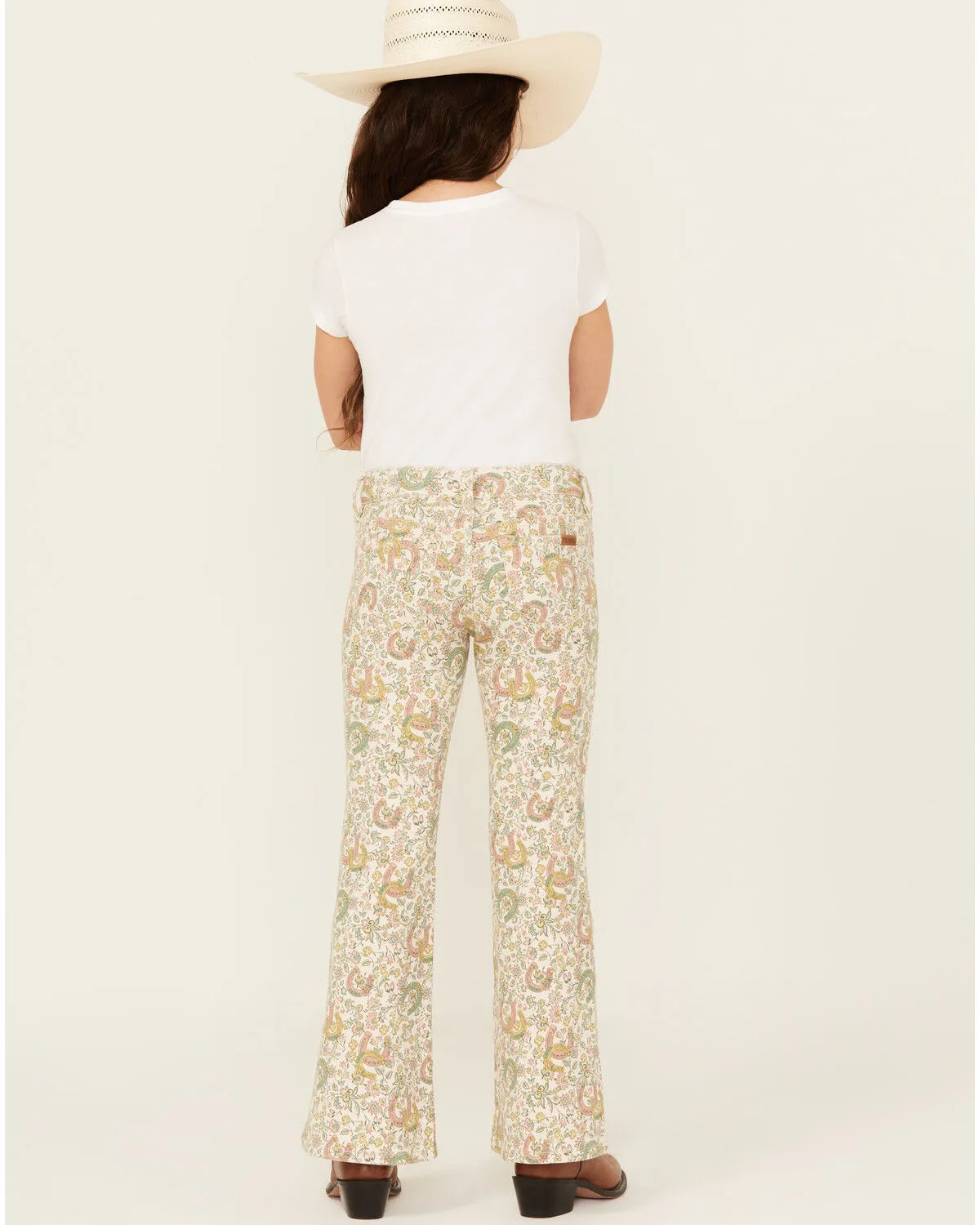 Product Name:  Rock & Roll Denim Girls' Floral Print Flare Stretch Denim Jeans