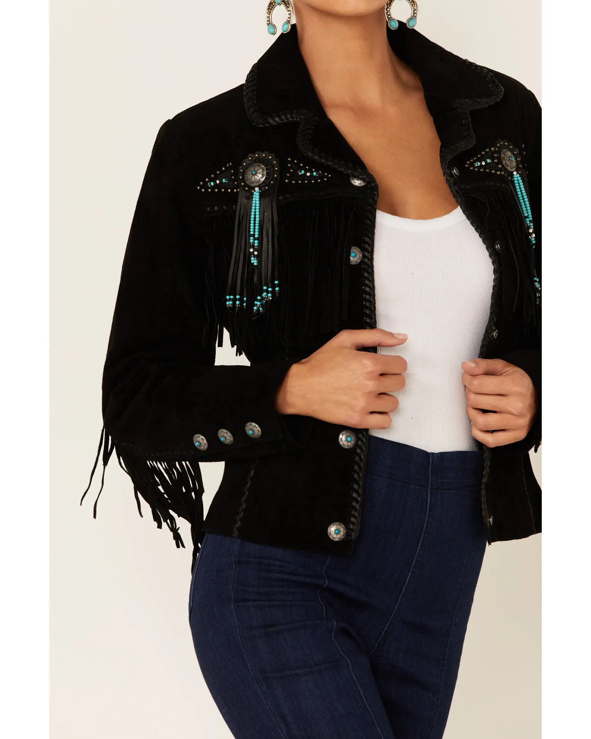 Product Name:  Scully Women's Fringe & Beaded Suede Jacket