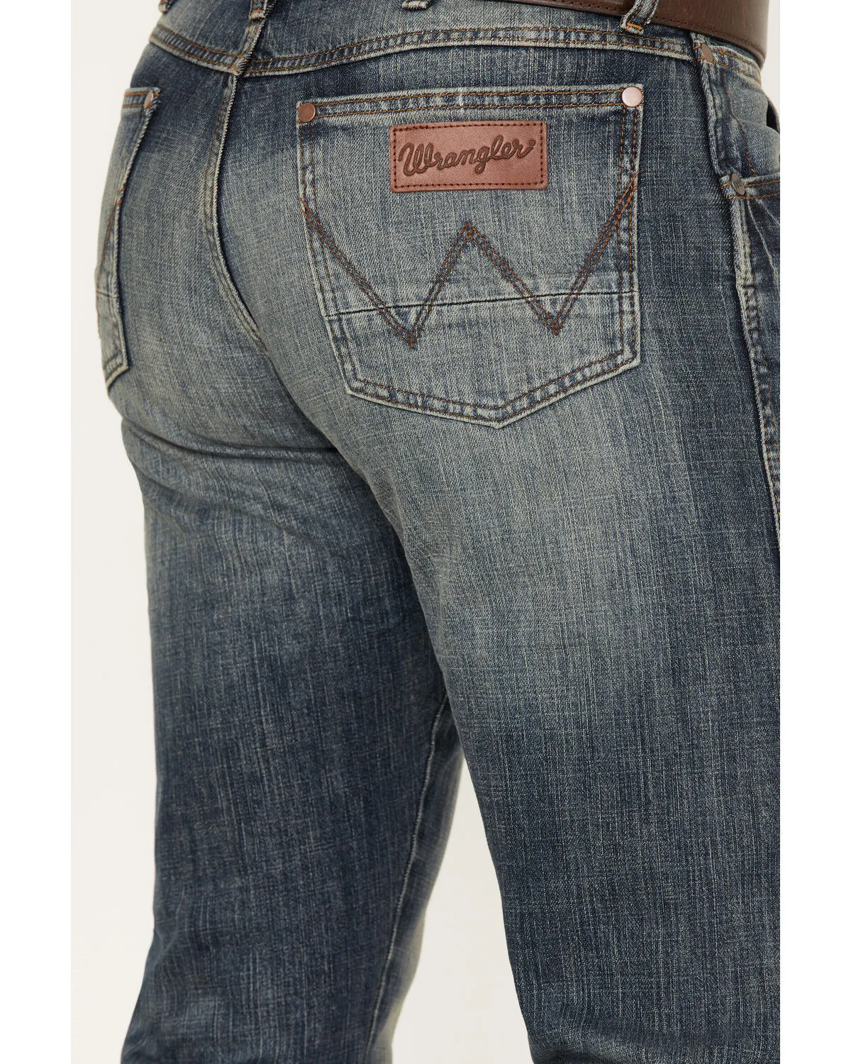 Product Name:  Wrangler Retro Men's Dark Night Medium Wash Slim Straight Stretch Denim Jeans