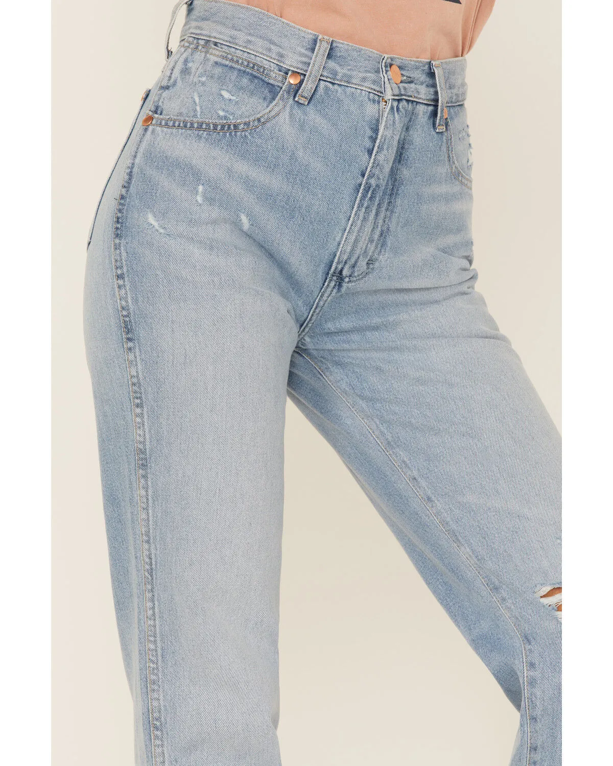 Product Name:  Wrangler Retro Women's Wild West 603 Mid Damaged High Rise Straight Jeans