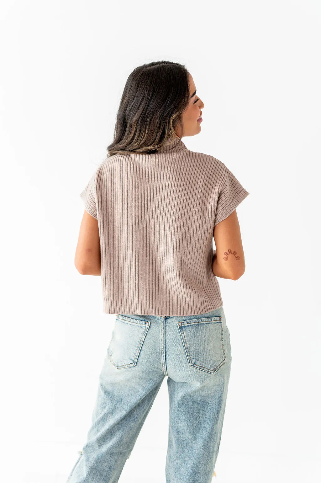 Rainee Sweater Top in Taupe