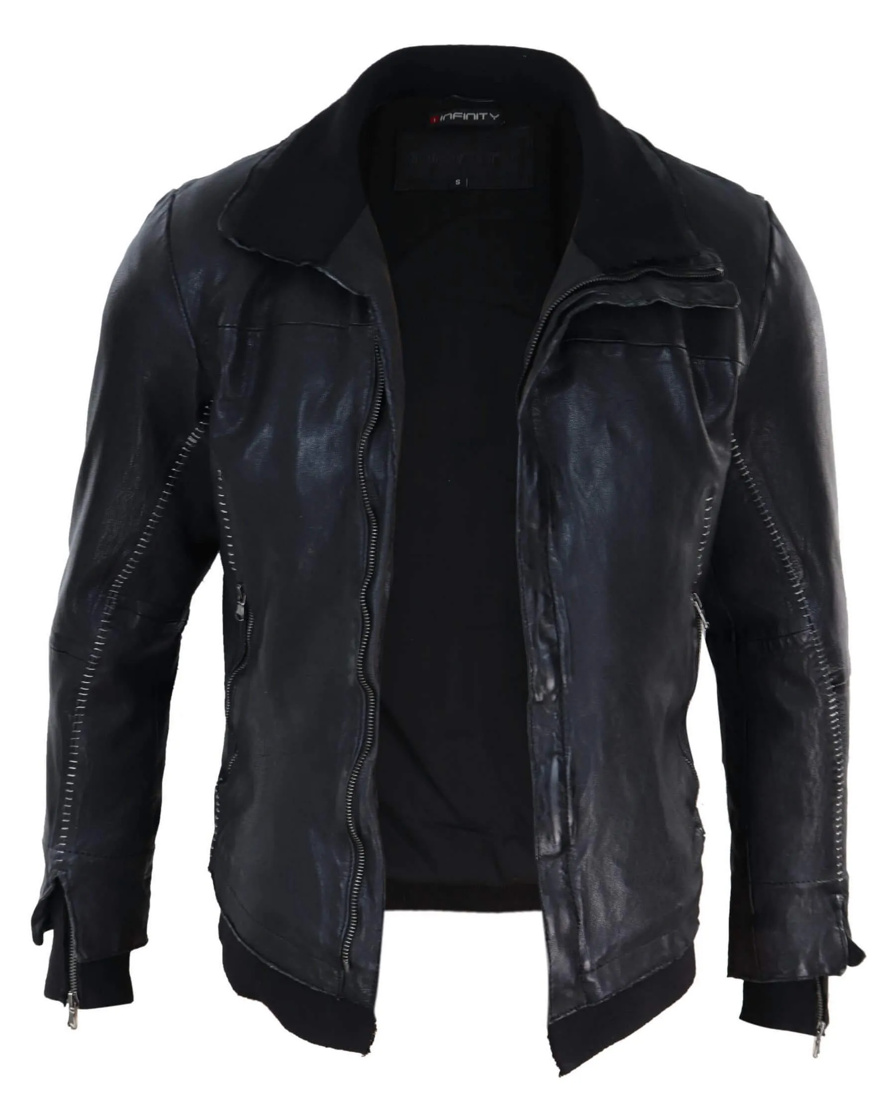 Real Leather Distressed Slim Fit Mens Jacket