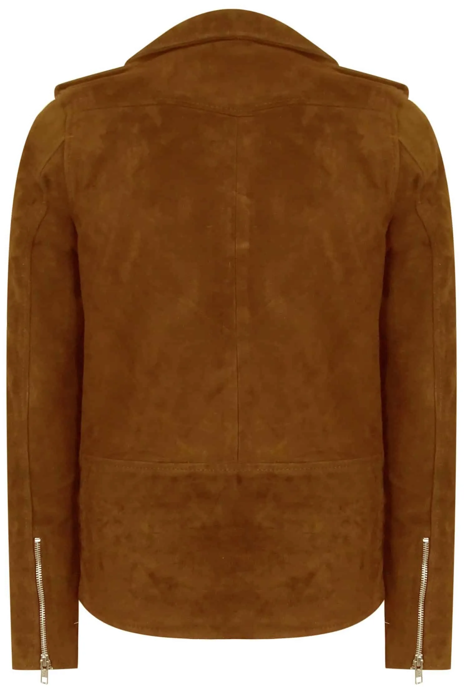 Real Leather Men's Vintage Cross-Zip Brando Suede Jacket - Camel