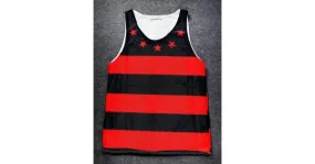 Red Black Stripes Stars Net Sleeveless Mens T-shirt Vest Sports Tank Top