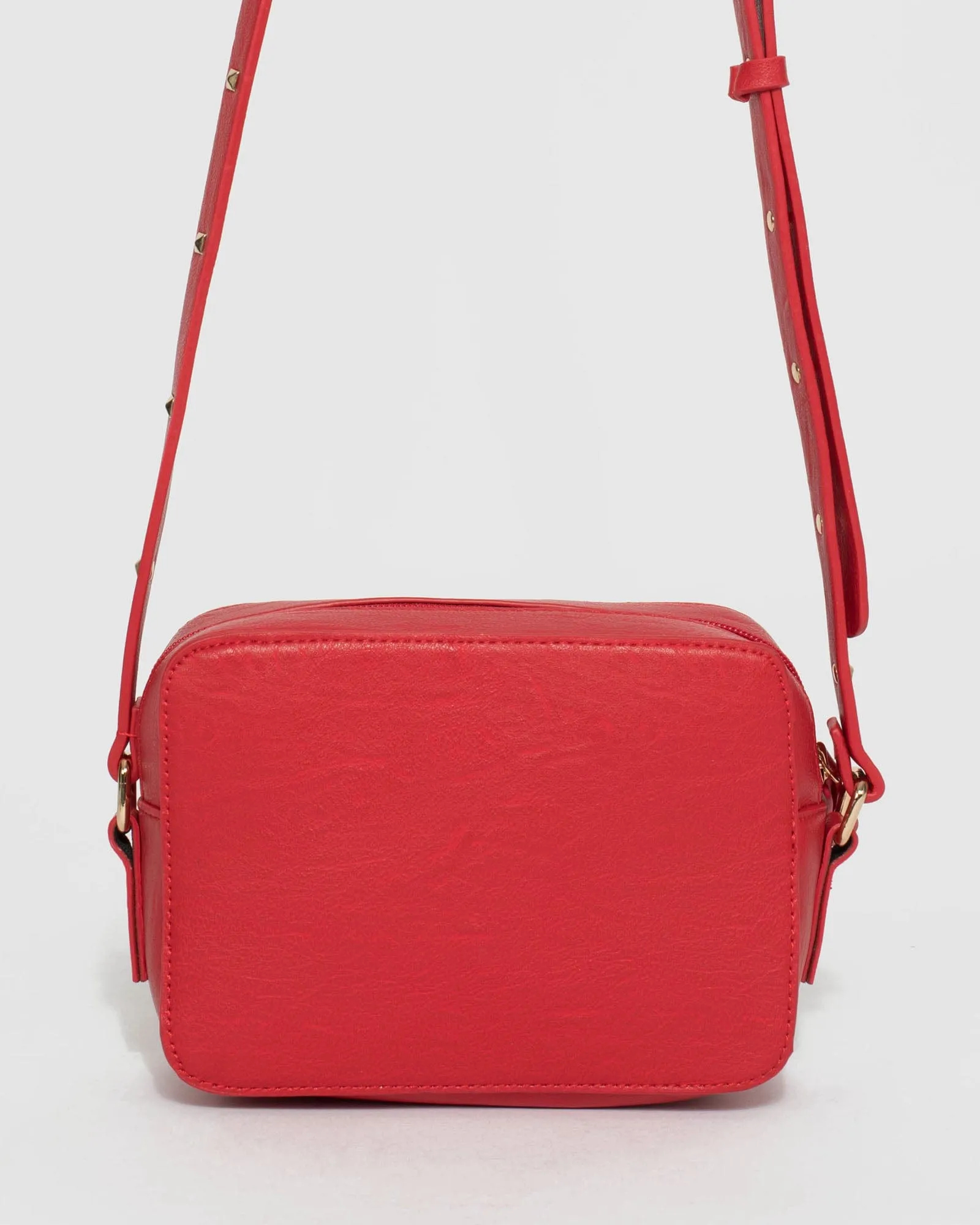 Red Chloe Stud Crossbody Bag