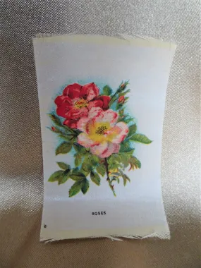 ROMANTIC Antique Printed Silk Flowers,Wild Roses,Floral Silks, Antique Quilt Silks, Craft Silks,For Fine Sewing Quilting Project